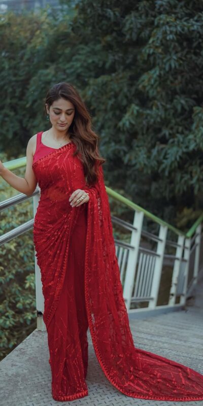 Red Georgette Multi Sequin Embroidered
Saree | Sarees, Bollywood Sarees, Creative Sarees, Designer Sarees, Embroidered Sarees, Ethnic Saree, Modern Digital sarees, Party Wear Sarees