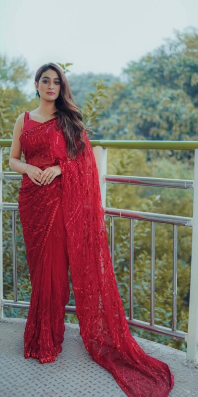 Red Georgette Multi Sequin Embroidered
Saree | Sarees, Bollywood Sarees, Creative Sarees, Designer Sarees, Embroidered Sarees, Ethnic Saree, Modern Digital sarees, Party Wear Sarees