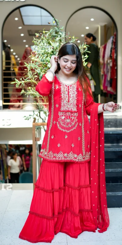 Red Georgette With Sequence Work Salwar Suit | Jump Suits, Salwar suit, Casual Suits, Creative suits, Designer Suits, Palazzo Suits, Party Wear Suits, Patiala Suits, Straight Suits