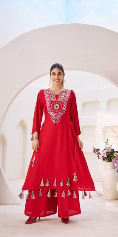 Red Rayon Cotton Embroidery Mirror Work Salwar Suit | Jump Suits, Salwar suit, Casual Suits, Creative suits, Designer Suits, Palazzo Suits, Party Wear Suits, Patiala Suits, Straight Suits