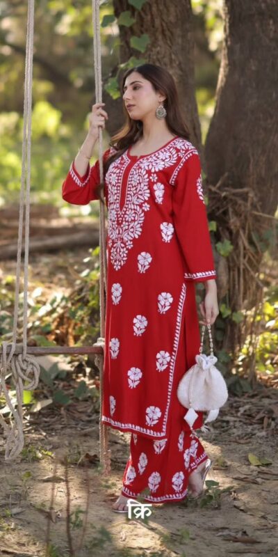 Red Rayon Embroidery Work Salwar Suit | Jump Suits, Tops & Bottoms, Track Suits, Salwar suit, Casual Suits, Creative suits, Designer Suits, Palazzo Suits, Party Wear Suits, Patiala Suits, Straight Suits, Trendy Wear