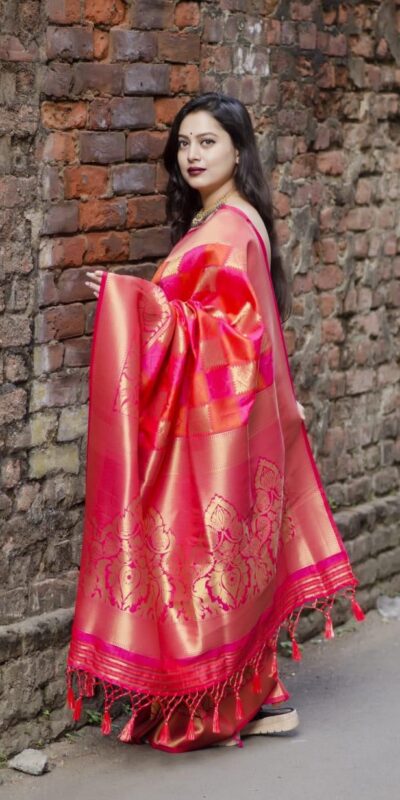 Red Soft Lichi Silk Saree | Sarees, Bollywood Sarees, Creative Sarees, Designer Sarees, Embroidered Sarees, Ethnic Saree, Modern Digital sarees, Party Wear Sarees