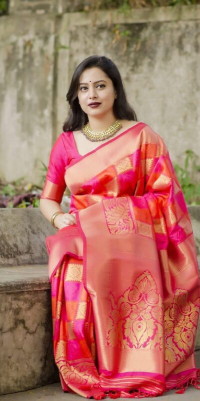 Red Soft Lichi Silk Saree | Sarees, Bollywood Sarees, Creative Sarees, Designer Sarees, Embroidered Sarees, Ethnic Saree, Modern Digital sarees, Party Wear Sarees