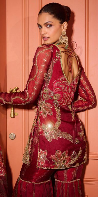 Red Soft Organza Embroidery Mirror Work Salwar Suit | Jump Suits, Salwar suit, Casual Suits, Creative suits, Designer Suits, Palazzo Suits, Party Wear Suits, Patiala Suits, Straight Suits