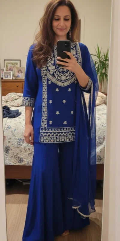 Royal Blue Faux Georgette Intricate Thread Work Salwar Suit | Jump Suits, Salwar suit, Casual Suits, Creative suits, Designer Suits, Palazzo Suits, Party Wear Suits, Patiala Suits, Straight Suits