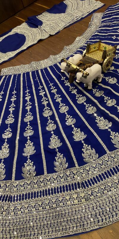 Royal Blue Georgette Embroidered Lehenga Choli | Lehenga, Bollywood Lehenga, Creative Lehenga, Designer Lehenga, Embroidered Lehenga, Party Wear Lehenga