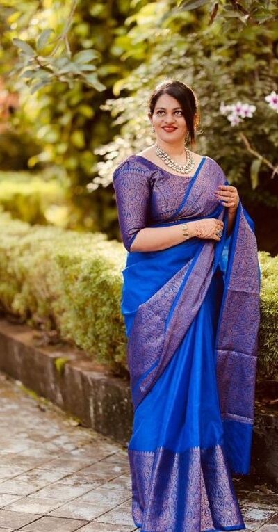 Royal Blue Soft Silk Jacquard All Over Saree | Sarees, Bollywood Sarees, Creative Sarees, Designer Sarees, Embroidered Sarees, Ethnic Saree, Modern Digital sarees, Party Wear Sarees