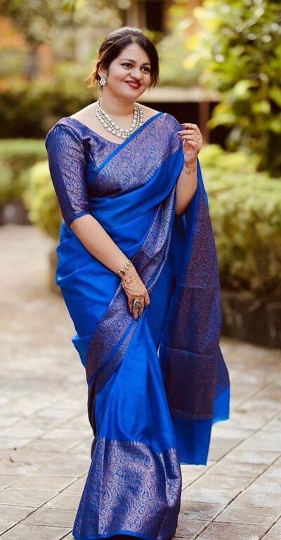 Royal Blue Soft Silk Jacquard All Over Saree | Sarees, Bollywood Sarees, Creative Sarees, Designer Sarees, Embroidered Sarees, Ethnic Saree, Modern Digital sarees, Party Wear Sarees