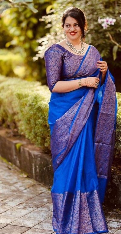 Royal Blue Soft Silk Jacquard All Over Saree | Sarees, Bollywood Sarees, Creative Sarees, Designer Sarees, Embroidered Sarees, Ethnic Saree, Modern Digital sarees, Party Wear Sarees