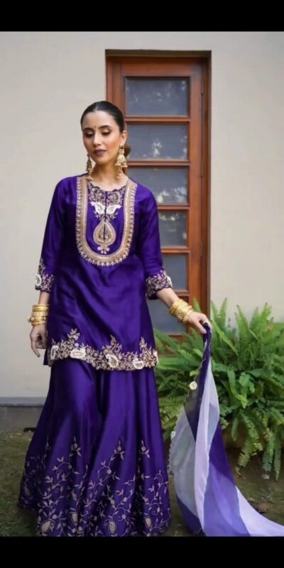 Royal Purple Chinon Thread Sequence Work Salwar Suit | Jump Suits, Salwar suit, Casual Suits, Creative suits, Designer Suits, Palazzo Suits, Party Wear Suits, Patiala Suits, Straight Suits
