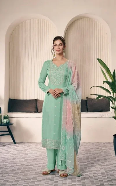 Sea Green Vichitra Digital Print Embroidery Work Salwar Suit | Jump Suits, Salwar suit, Casual Suits, Creative suits, Designer Suits, Palazzo Suits, Party Wear Suits, Patiala Suits, Straight Suits