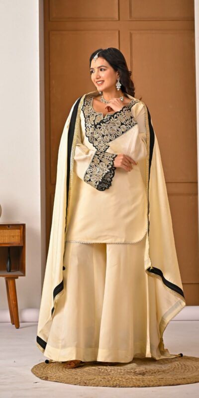 Shiny Cream Roman Silk Diamond Work Salwar Suit | Jump Suits, Salwar suit, Casual Suits, Creative suits, Designer Suits, Palazzo Suits, Party Wear Suits, Patiala Suits, Straight Suits