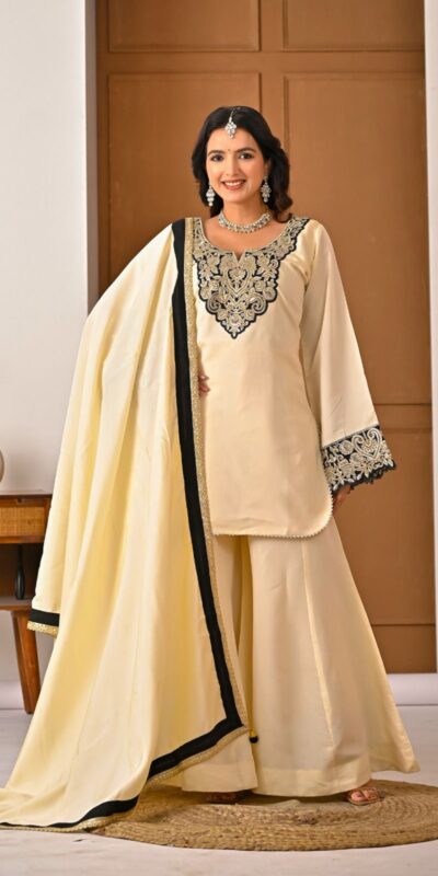 Shiny Cream Roman Silk Diamond Work Salwar Suit | Jump Suits, Salwar suit, Casual Suits, Creative suits, Designer Suits, Palazzo Suits, Party Wear Suits, Patiala Suits, Straight Suits