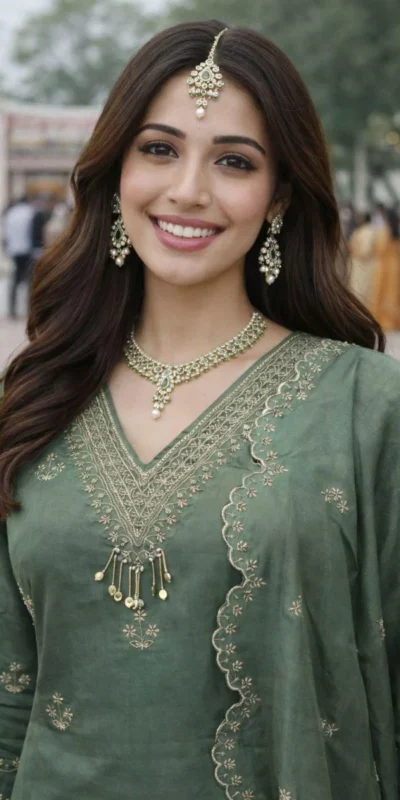 FC 4261 Green Color Roman Silk Salwar Suit with Embroidery Work. Available at ₹2549 only. Delivery 4-6 Working Days. Shop now. | Jump Suits, Salwar suit, Casual Suits, Creative suits, Designer Suits, Palazzo Suits, Party Wear Suits, Patiala Suits, Straight Suits