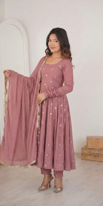 Shiny Peach Roman Silk Embroidery Work Salwar Suit | Jump Suits, Salwar suit, Casual Suits, Creative suits, Designer Suits, Palazzo Suits, Party Wear Suits, Patiala Suits, Straight Suits