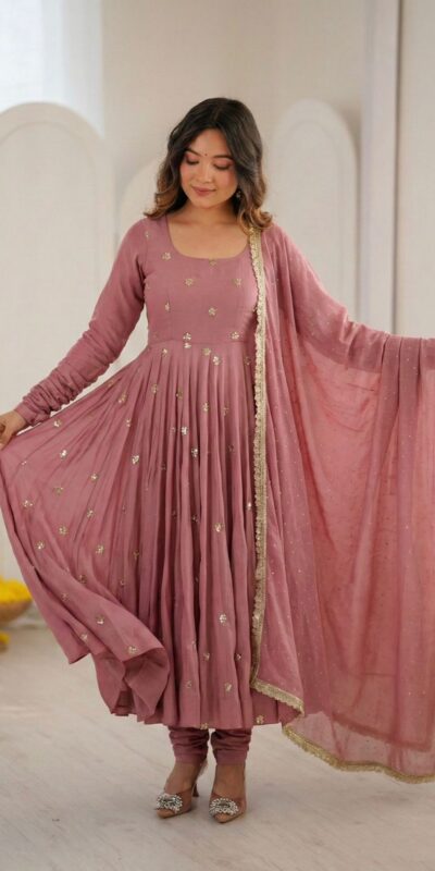 Shiny Peach Roman Silk Embroidery Work Salwar Suit | Jump Suits, Salwar suit, Casual Suits, Creative suits, Designer Suits, Palazzo Suits, Party Wear Suits, Patiala Suits, Straight Suits