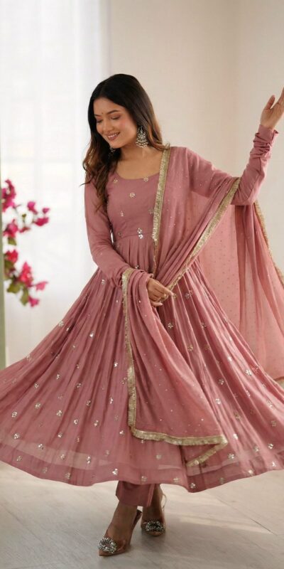 Shiny Peach Roman Silk Embroidery Work Salwar Suit | Jump Suits, Salwar suit, Casual Suits, Creative suits, Designer Suits, Palazzo Suits, Party Wear Suits, Patiala Suits, Straight Suits