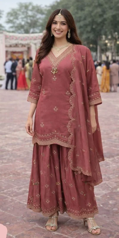 FC 4261 Peach Color Roman Silk Salwar Suit with Embroidery Work. Available at ₹2549 only. Delivery 4-6 Working Days. Shop now. | Jump Suits, Salwar suit, Casual Suits, Creative suits, Designer Suits, Palazzo Suits, Party Wear Suits, Patiala Suits, Straight Suits