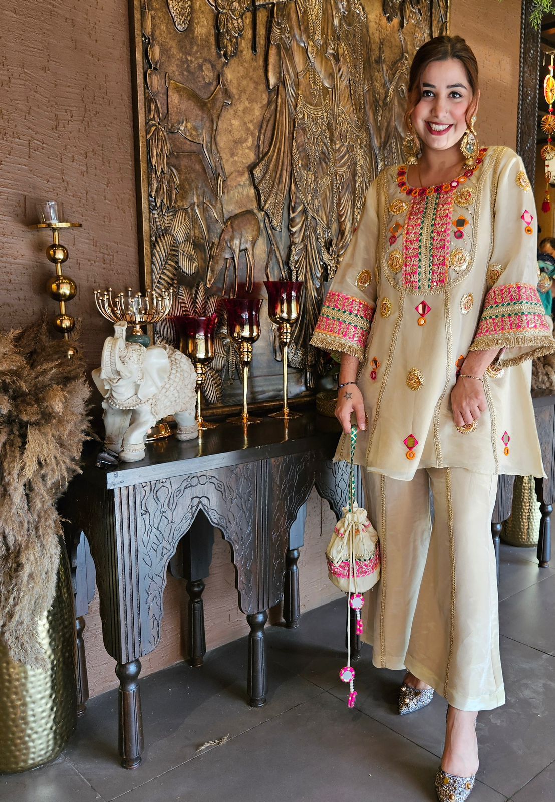 LG 2091 Cream in Cos Moss Mirror Work & Embroidery Work Salwar Suit . Festive Deal ₹2049. Delivery 4-6 Working Days. Shop now. | Jump Suits, Salwar suit, Casual Suits, Creative suits, Designer Suits, Palazzo Suits, Party Wear Suits, Patiala Suits, Straight Suits