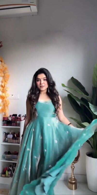 Sky Blue Silk Thread Sequence Anarkali Gown | Gowns, Bollywood Gowns, Creative Gowns, Designer Gowns, Embroidered Gowns, Party Wear Gowns