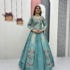 Sky Blue Vichitra Sequence Work Lehenga Choli | Lehenga, Bollywood Lehenga, Creative Lehenga, Designer Lehenga, Embroidered Lehenga, Party Wear Lehenga