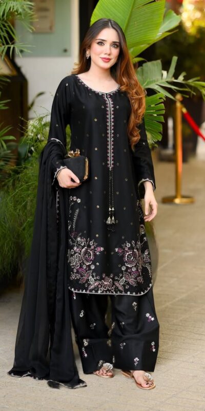 SSR 543 Black Satin Glass Salwar Suit with Embroidery Work & Thread Embroidery. Best Price ₹2149. Delivery 4-6 Working Days. Shop now. | Jump Suits, Salwar suit, Casual Suits, Creative suits, Designer Suits, Palazzo Suits, Party Wear Suits, Patiala Suits, Straight Suits
