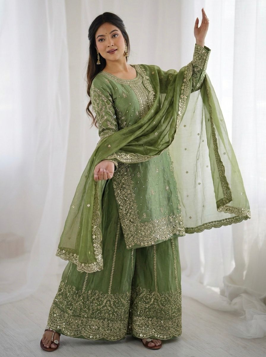 ZSR 3167 Green Fendy Silk Salwar Suitwith Embroidery Work & Lace Work. Now at just ₹2149. Delivery 4-6 Working Days. Shop now. | Jump Suits, Salwar suit, Casual Suits, Creative suits, Designer Suits, Palazzo Suits, Party Wear Suits, Patiala Suits, Straight Suits