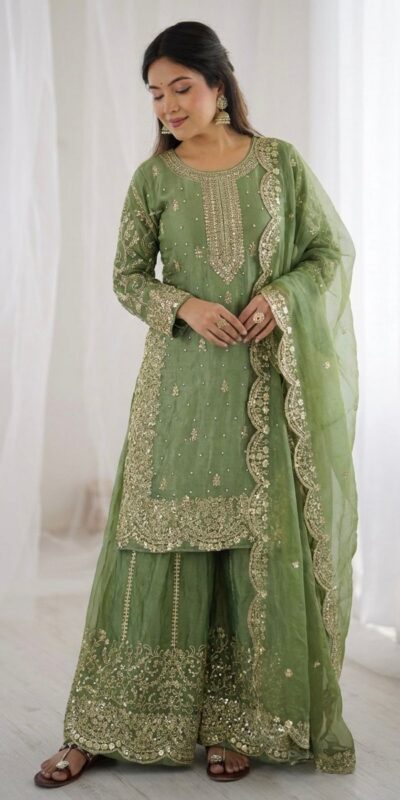 ZSR 3167 Green Fendy Silk Salwar Suitwith Embroidery Work & Lace Work. Now at just ₹2149. Delivery 4-6 Working Days. Shop now. | Jump Suits, Salwar suit, Casual Suits, Creative suits, Designer Suits, Palazzo Suits, Party Wear Suits, Patiala Suits, Straight Suits