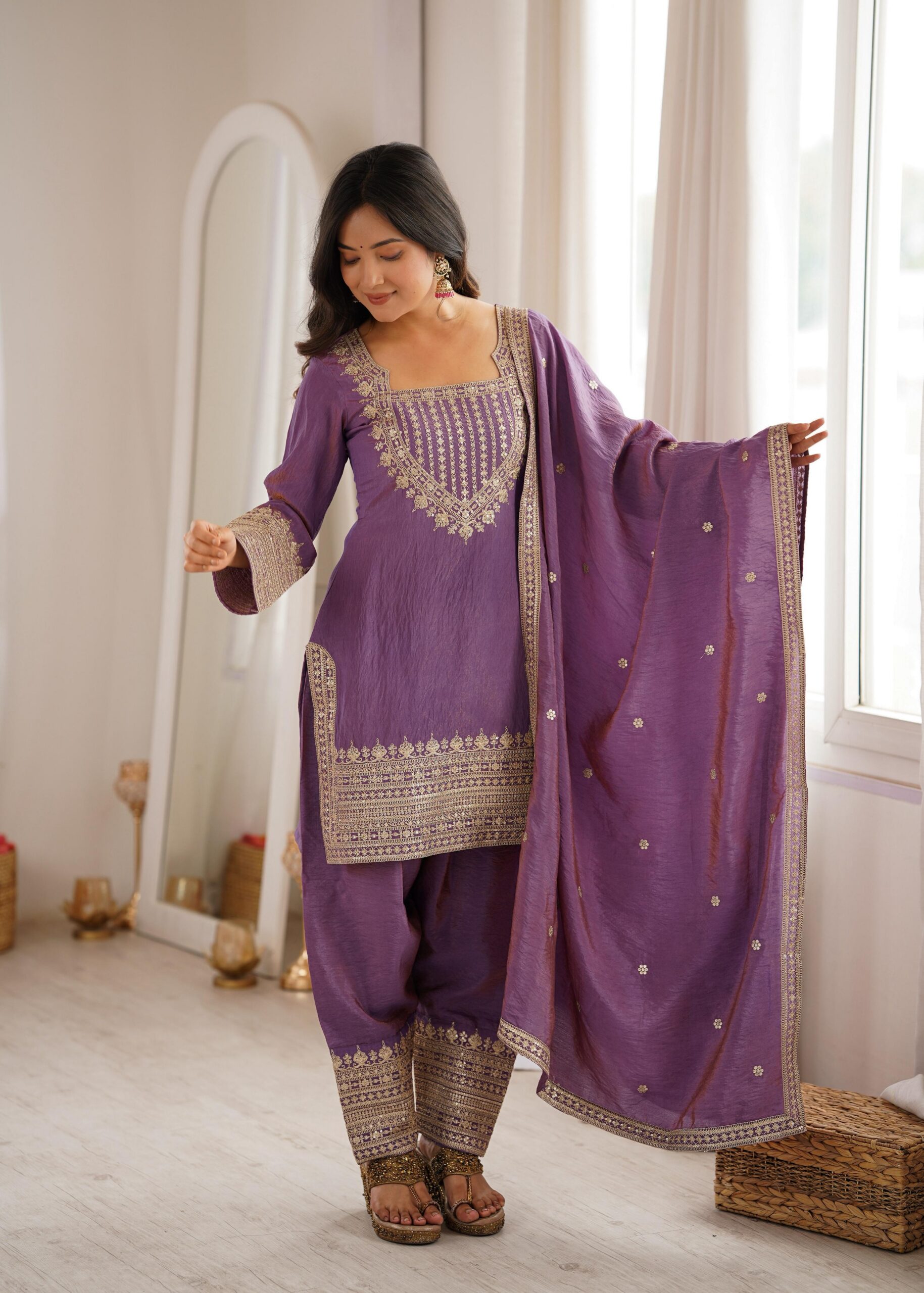 KB 303 Onion Vichitra Silk Salwar Suit with Embroidery Work. Wedding, Party, Festive, Events, Grab it for ₹2049. Delivery 4-6 Working Days. Shop now. | Jump Suits, Salwar suit, Casual Suits, Creative suits, Designer Suits, Palazzo Suits, Party Wear Suits, Patiala Suits, Straight Suits