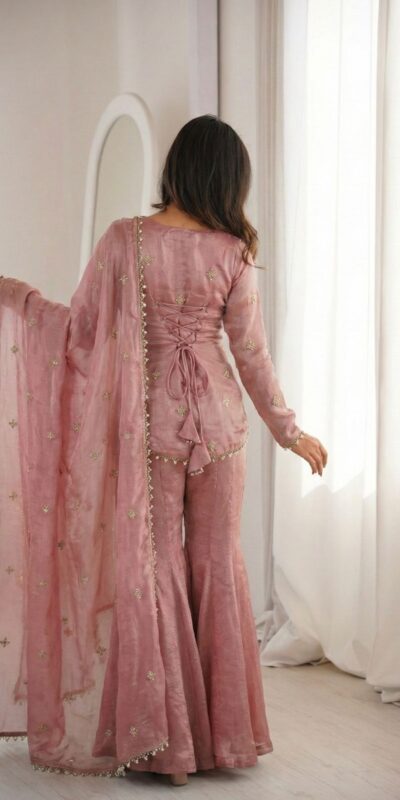 Super Peach Fendy Silk Embroidery Lace Work Salwar Suit | Jump Suits, Salwar suit, Casual Suits, Creative suits, Designer Suits, Palazzo Suits, Party Wear Suits, Patiala Suits, Straight Suits