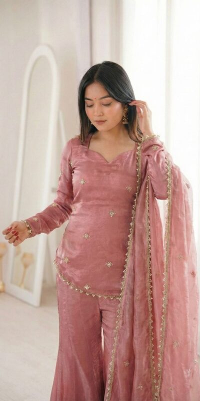 Super Peach Fendy Silk Embroidery Lace Work Salwar Suit | Jump Suits, Salwar suit, Casual Suits, Creative suits, Designer Suits, Palazzo Suits, Party Wear Suits, Patiala Suits, Straight Suits