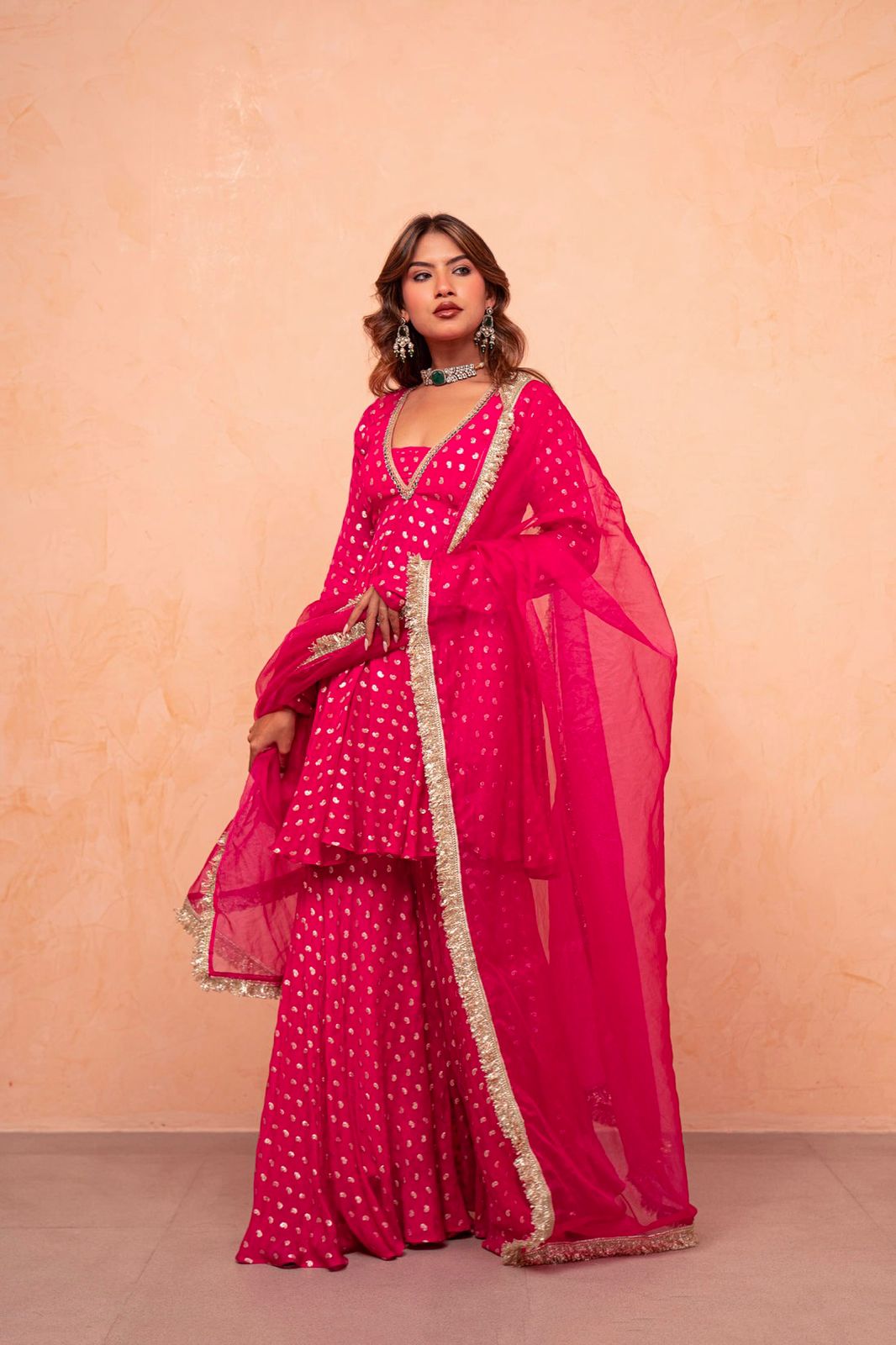 ZSR 3173 Pink Chanderi Jacquard Butti Salwar Suit with Mirror Work & Lace Work. Festive Deal ₹2049. Delivery 4-6 Working Days. Shop now. | Jump Suits, Salwar suit, Casual Suits, Creative suits, Designer Suits, Palazzo Suits, Party Wear Suits, Patiala Suits, Straight Suits