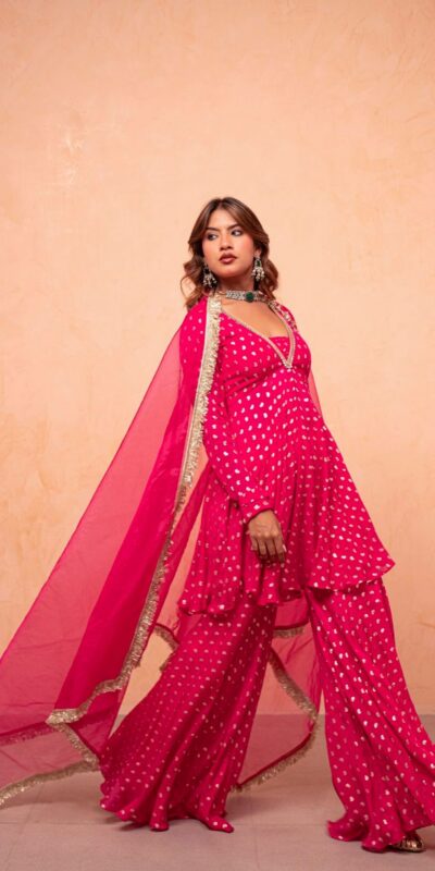 ZSR 3173 Pink Chanderi Jacquard Butti Salwar Suit with Mirror Work & Lace Work. Festive Deal ₹2049. Delivery 4-6 Working Days. Shop now. | Jump Suits, Salwar suit, Casual Suits, Creative suits, Designer Suits, Palazzo Suits, Party Wear Suits, Patiala Suits, Straight Suits