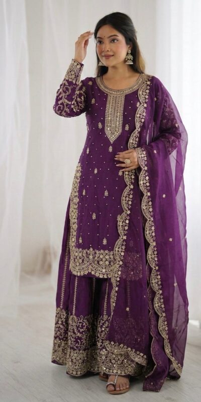 ZSR 3167 Purple Fendy Silk Salwar Suitwith Embroidery Work & Lace Work. Now at just ₹2149. Delivery 4-6 Working Days. Shop now. | Jump Suits, Salwar suit, Casual Suits, Creative suits, Designer Suits, Palazzo Suits, Party Wear Suits, Patiala Suits, Straight Suits
