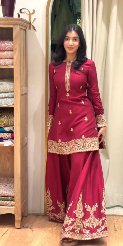 Super Red Natural Crap Embroider Work Salwar Suit | Jump Suits, Salwar suit, Casual Suits, Creative suits, Designer Suits, Palazzo Suits, Party Wear Suits, Patiala Suits, Straight Suits