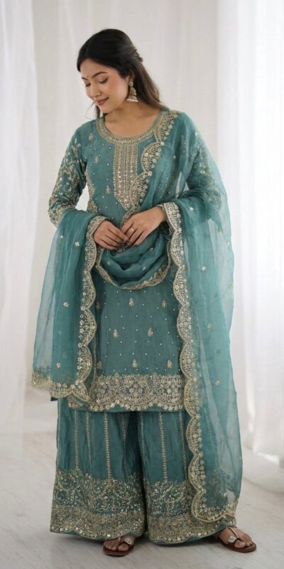 ZSR 3167 Sea Green Fendy Silk Salwar Suitwith Embroidery Work & Lace Work. Now at just ₹2149. Delivery 4-6 Working Days. Shop now. | Jump Suits, Salwar suit, Casual Suits, Creative suits, Designer Suits, Palazzo Suits, Party Wear Suits, Patiala Suits, Straight Suits