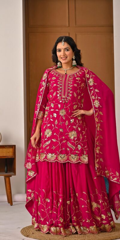 Superb Pink Chinon Silk Embroider Work Salwar Suit | Jump Suits, Salwar suit, Casual Suits, Creative suits, Designer Suits, Palazzo Suits, Party Wear Suits, Patiala Suits, Straight Suits