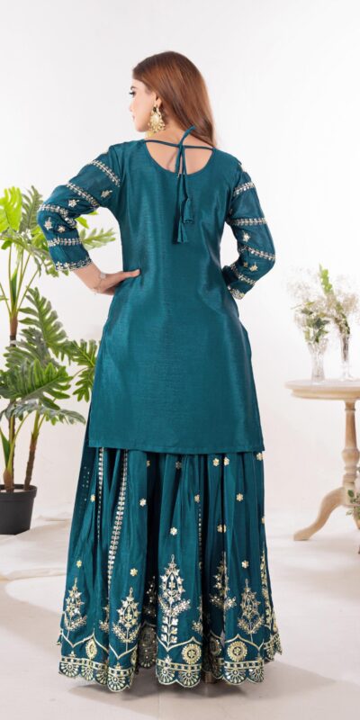Teal Chinon Silk Embroider Lace Work Salwar Suit | Jump Suits, Salwar suit, Casual Suits, Creative suits, Designer Suits, Palazzo Suits, Party Wear Suits, Patiala Suits, Straight Suits