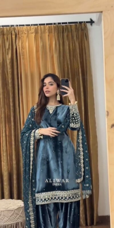 Teal Georgette Sequence Work Salwar Suit | Jump Suits, Tops & Bottoms, Track Suits, Salwar suit, Casual Suits, Creative suits, Designer Suits, Palazzo Suits, Party Wear Suits, Patiala Suits, Straight Suits, Trendy Wear