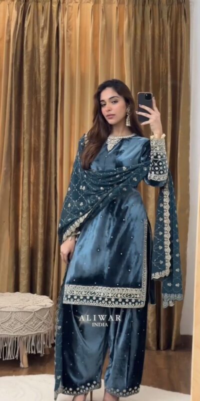 Teal Georgette Sequence Work Salwar Suit | Jump Suits, Tops & Bottoms, Track Suits, Salwar suit, Casual Suits, Creative suits, Designer Suits, Palazzo Suits, Party Wear Suits, Patiala Suits, Straight Suits, Trendy Wear