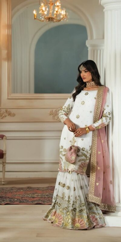 White Georgette Sequence Work Salwar Suit | Jump Suits, Salwar suit, Casual Suits, Creative suits, Designer Suits, Palazzo Suits, Party Wear Suits, Patiala Suits, Straight Suits