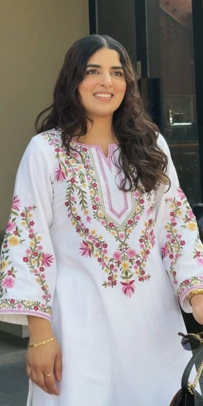 White Natural Crep Silk Embroidery Work Salwar Suit | Jump Suits, Salwar suit, Casual Suits, Creative suits, Designer Suits, Palazzo Suits, Party Wear Suits, Patiala Suits, Straight Suits