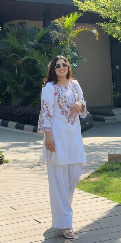 White Natural Crep Silk Embroidery Work Salwar Suit | Jump Suits, Salwar suit, Casual Suits, Creative suits, Designer Suits, Palazzo Suits, Party Wear Suits, Patiala Suits, Straight Suits