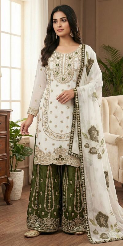 White Organza Silk Digital Print Embroidery Salwar Suit | Jump Suits, Salwar suit, Casual Suits, Creative suits, Designer Suits, Palazzo Suits, Party Wear Suits, Patiala Suits, Straight Suits