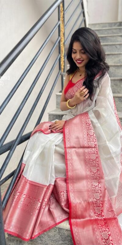 White Soft Lichi Silk Lace Work Lace Border Saree | Sarees, Bollywood Sarees, Creative Sarees, Designer Sarees, Embroidered Sarees, Ethnic Saree, Modern Digital sarees, Party Wear Sarees
