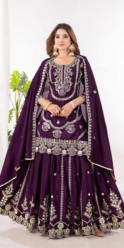 Wine Chinon Silk Embroider Lace Work Salwar Suit | Jump Suits, Salwar suit, Casual Suits, Creative suits, Designer Suits, Palazzo Suits, Party Wear Suits, Patiala Suits, Straight Suits