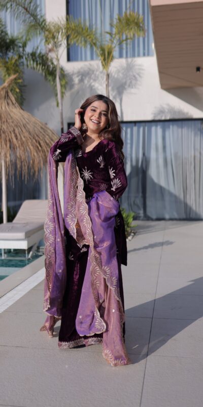 Wine Ice Velvet Embroidery Zari Work Salwar Suit | Jump Suits, Salwar suit, Casual Suits, Creative suits, Designer Suits, Palazzo Suits, Party Wear Suits, Patiala Suits, Straight Suits
