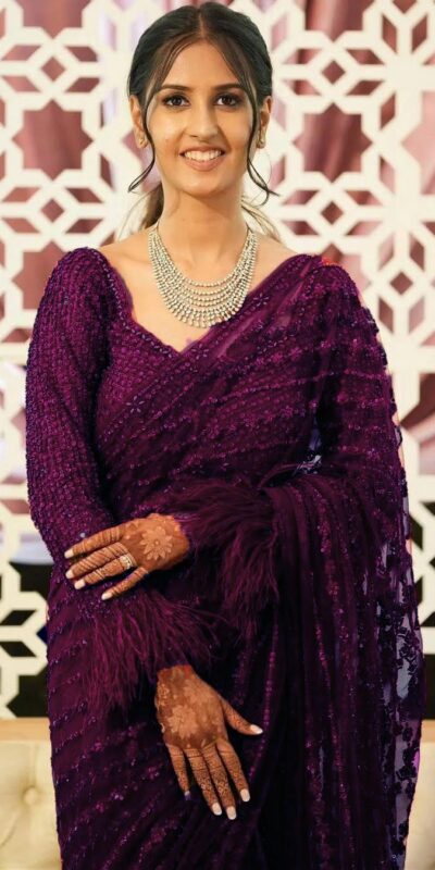 Wine Mono Net Sequins Embroidery Work Saree | Sarees, Bollywood Sarees, Creative Sarees, Designer Sarees, Embroidered Sarees, Ethnic Saree, Modern Digital sarees, Party Wear Sarees