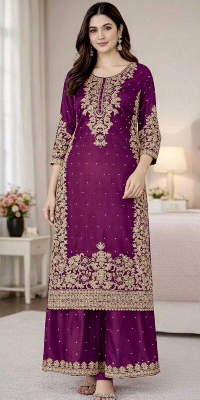 Wine Organza Silk Embroidery Work Salwar Suit | Jump Suits, Salwar suit, Casual Suits, Creative suits, Designer Suits, Palazzo Suits, Party Wear Suits, Patiala Suits, Straight Suits