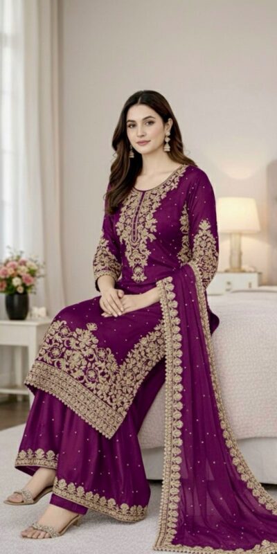 Wine Organza Silk Embroidery Work Salwar Suit | Jump Suits, Salwar suit, Casual Suits, Creative suits, Designer Suits, Palazzo Suits, Party Wear Suits, Patiala Suits, Straight Suits